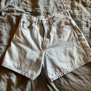 Everlane High Waist Women Shorts - Light Blue